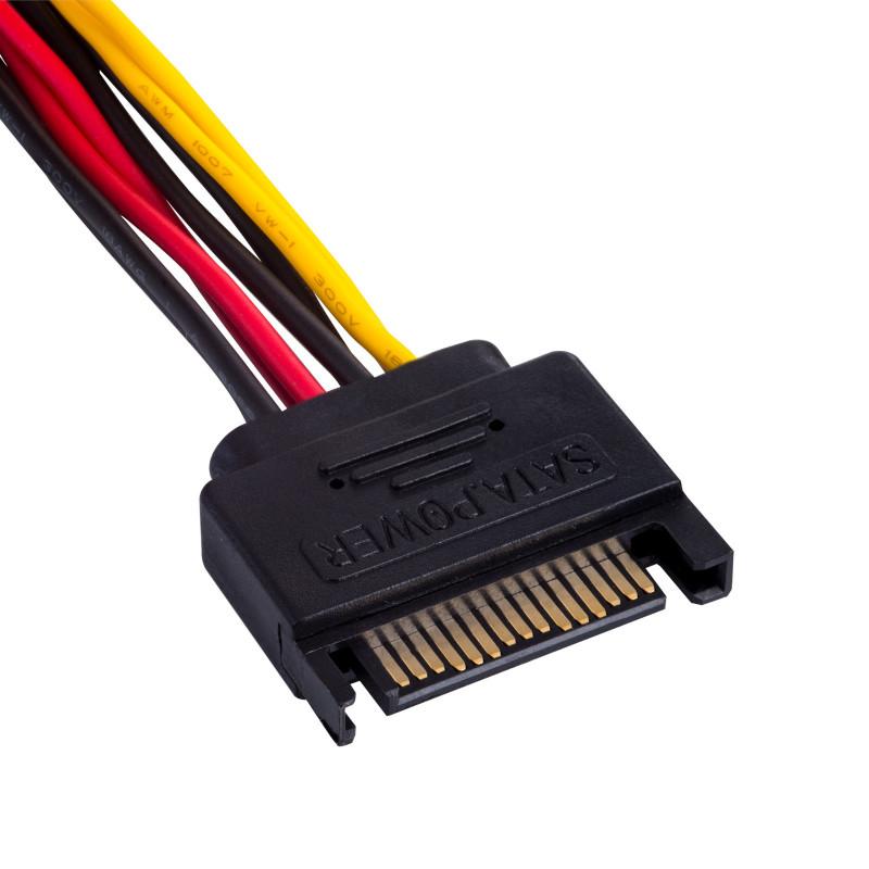 Akyga AK-CA-31 SATA Power Splitter Cable, SATA (M) to 2x SATA (F), 2x 15 cm