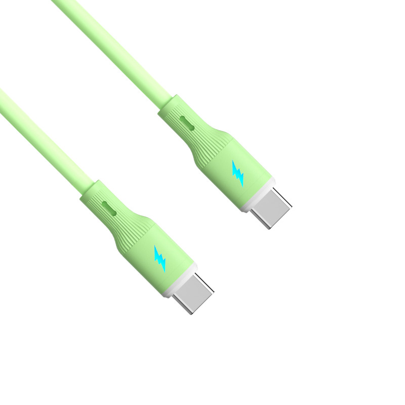 Akyga AK-USB-69 USB Cable USB-C (m) / USB-C (m), USB 2.0, 60W, 1 m, Green, Silicone