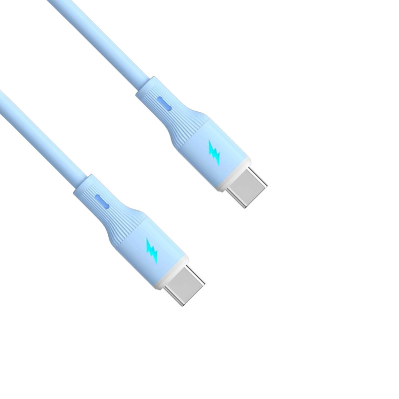 Akyga AK-USB-68 USB Cable USB-C (m) / USB-C (m), USB 2.0, 60W, 1 m, Blue, Silicone