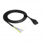 Akyga AK-OT-02A Power Cable IEC C13 to Open End, CCA 3 x 0.5 mm², 1.5 m, Black
