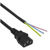 Akyga AK-OT-02A Power Cable IEC C13 to Open End, CCA 3 x 0.5 mm², 1.5 m, Black