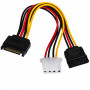 Akyga AK-CA-32 Power Splitter Cable SATA (M) to SATA (F) + Molex (F), 2x 15 cm