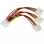 Akyga AK-CA-40 Molex Power Splitter Cable, Molex (M) to 3x Molex (F), 3x 15 cm