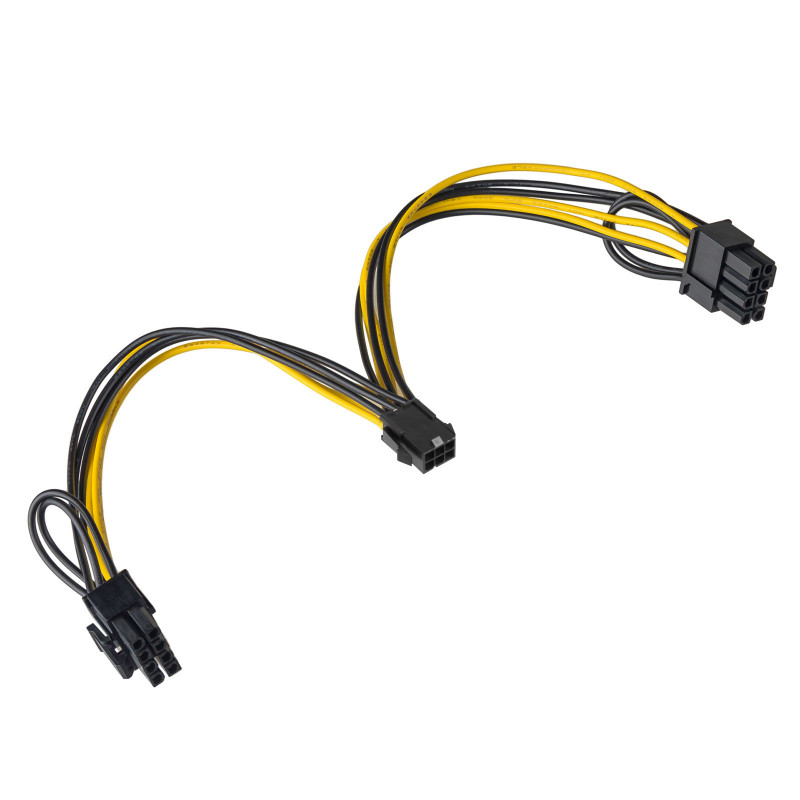 Akyga AK-CA-55 GPU Power Splitter Cable PCI-E 6-Pin (F) to 2x PCI-E 6+2-Pin (M), 2x 15 cm