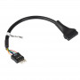 Akyga AK-CA-75 Internal USB 2.0 9-pin (M) to USB 3.0 19-pin (F) Header Adapter Cable, 20 cm, Black