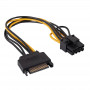 Akyga AK-CA-80 SATA Power to PCIe 6+2-pin Adapter Cable, 15 cm