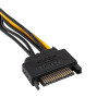 Akyga AK-CA-80 SATA Power to PCIe 6+2-pin Adapter Cable, 15 cm
