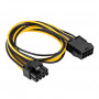 Akyga AK-CA-82 PCIe 8-pin (6+2) Power Extension Cable, 6+2-pin (M) to 8-pin (F), 40 cm