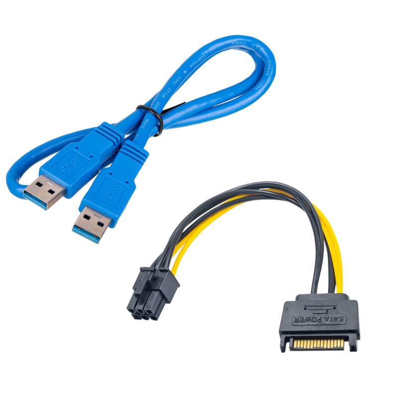 Akyga AK-CA-64 PCIe x1 to x16 Riser Kit with 55 cm USB 3.0 Cable