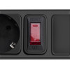Akyga AK-SP-06B Surge Protector Power Strip, 5x Schuko Sockets CEE 7/3 (Type F), Switch, 3 m, Black