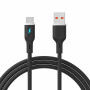 Akyga AK-USB-62 USB Cable USB-A (m) / USB-C (m), USB 2.0, 18W, 1 m, Black, Silicone