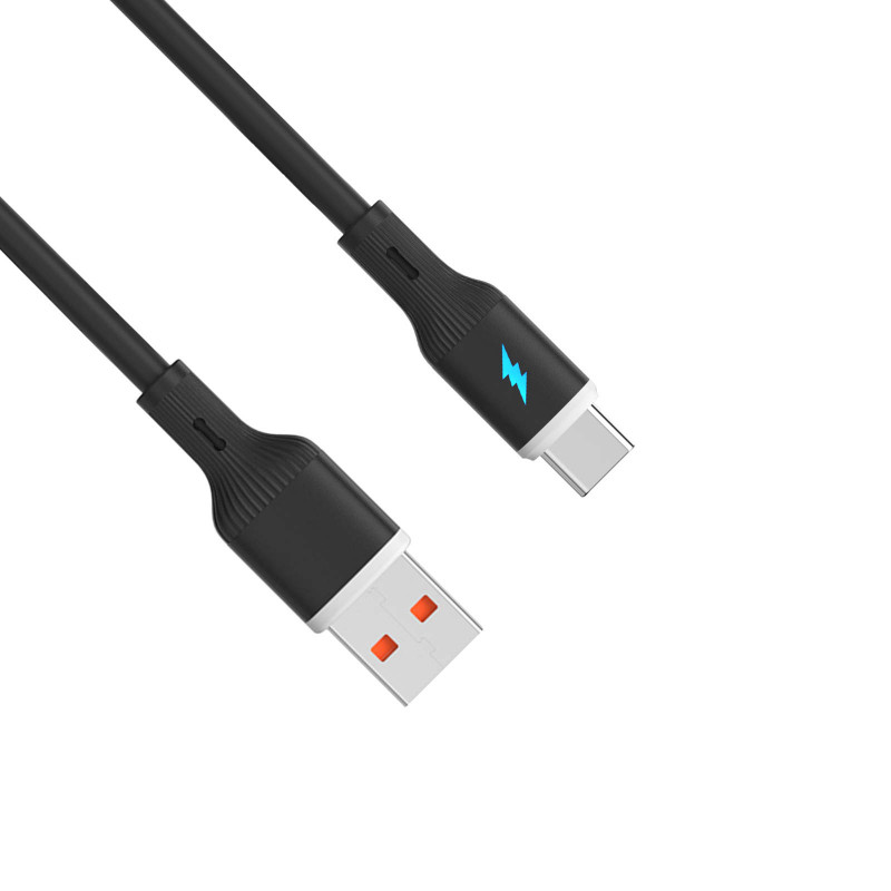 Akyga AK-USB-62 USB Cable USB-A (m) / USB-C (m), USB 2.0, 18W, 1 m, Black, Silicone