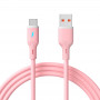 Akyga AK-USB-61 USB Cable USB-A (m) / USB-C (m), USB 2.0, 18W, 1 m, Pink, Silicone