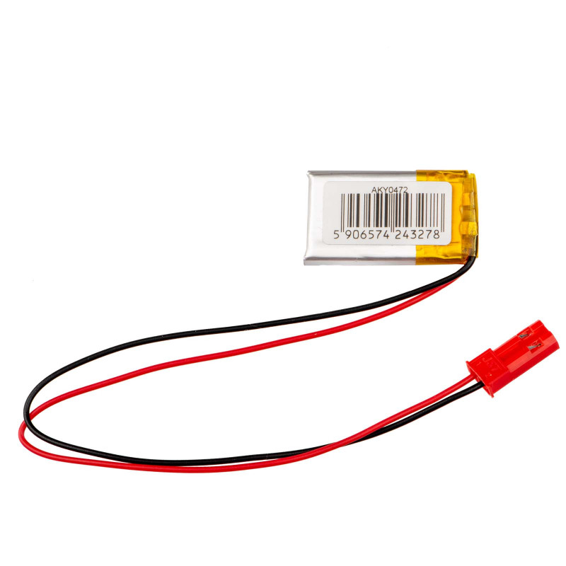 Akyga AKY0472 LP301525 Li-Po Battery 3.7 V 85 mAh with PCM, JST 2.54 mm 2-pin Connector, 150 mm Leads