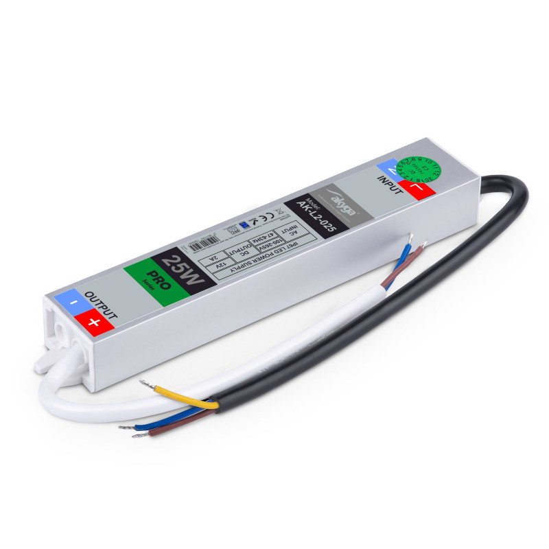 Akyga AK-L2-025 Waterproof Switching LED Power Supply 12 V, 2 A, 25 W, IP67