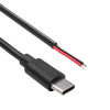 Akyga AK-SC-38 USB-C Male Service Cable with Open End, 10 W (5 V / 2 A), 1 m, Black