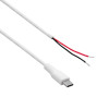 Akyga AK-SC-40 USB-C Male Service Cable with Open End, 60 W (20 V / 3 A), 1 m, White