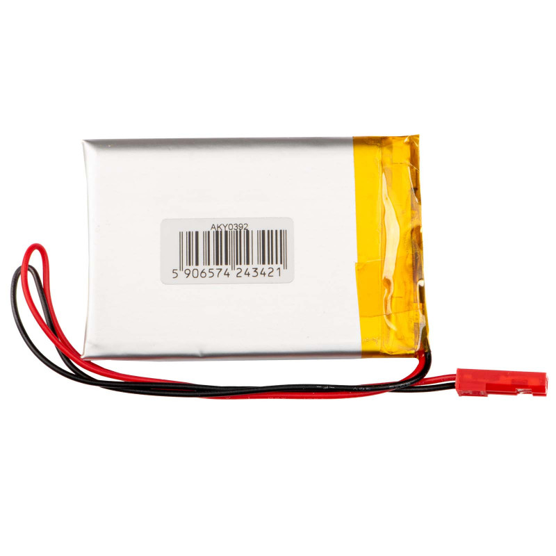 Akyga AKY0392 LP453350 Li-Po Battery 3.7 V 800 mAh with PCM, JST 2.54 mm 2-Pin Connector, 150 mm Leads
