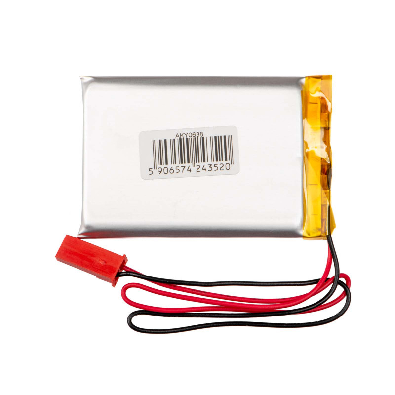 Akyga AKY0108 LP603048 Li-Po Battery 3.7 V 850 mAh with PCM, JST 2.54 mm 2-Pin Connector, 150 mm Leads
