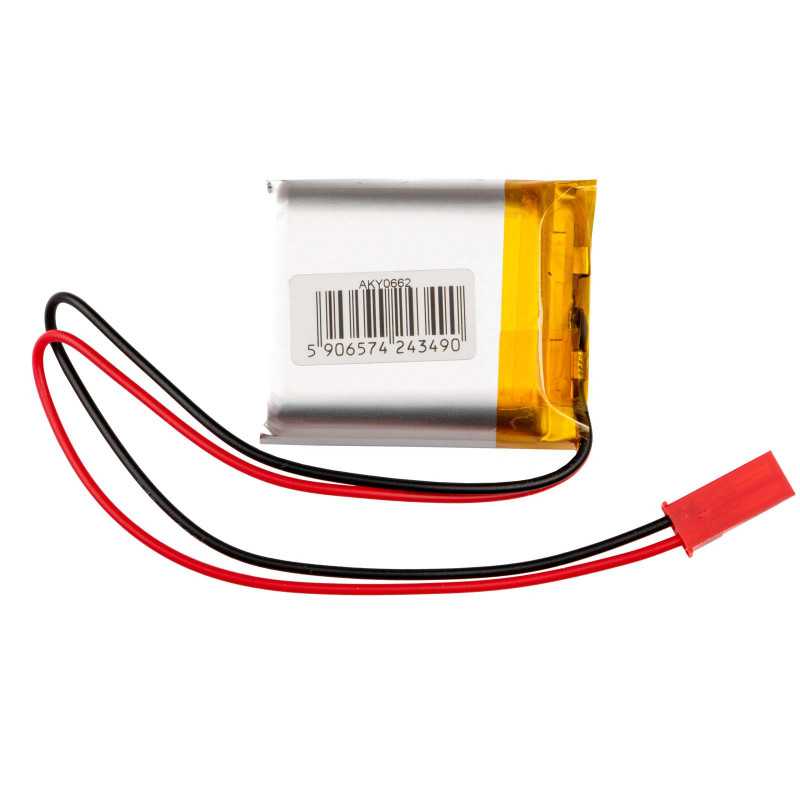 Akyga AKY0662 LP103035 Li-Po Battery 3.7 V 1050 mAh with PCM, JST 2.54 mm 2-pin Connector, 150 mm Leads
