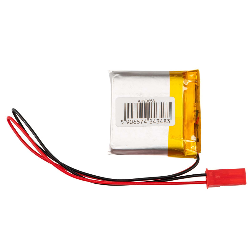 Akyga AKY0658 LP753636 Li-Po Battery 3.7 V 1000 mAh with PCM, JST 2.54 mm 2-pin Connector, 150 mm Leads