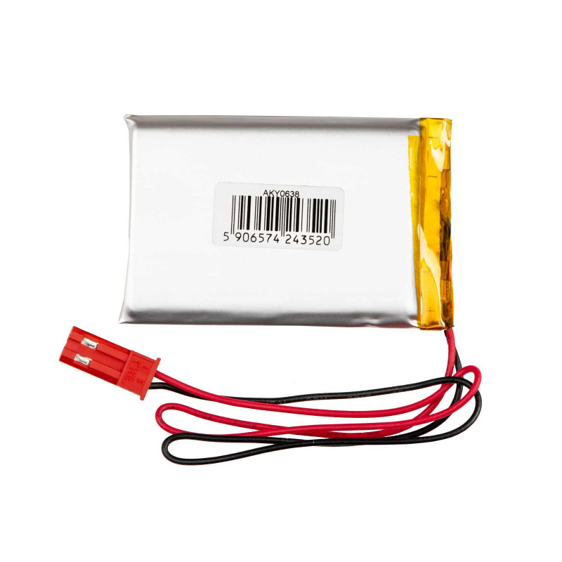 Akyga AKY0638 LP603450 Li-Po Battery 3.7 V 1200 mAh with PCM, JST 2.54 mm 2-pin Connector, 100 mm Leads