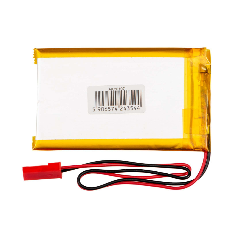 Akyga AKY0107 LP503759 Li-Po Battery 3.7 V 1350 mAh with PCM, JST 2.54 mm 2-pin Connector, 150 mm Leads