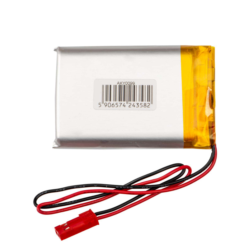 Akyga AKY0099 LP903450 Li-Po Battery 3.7 V 1600 mAh with PCM, JST 2.54 mm 2-pin Connector, 150 mm Leads