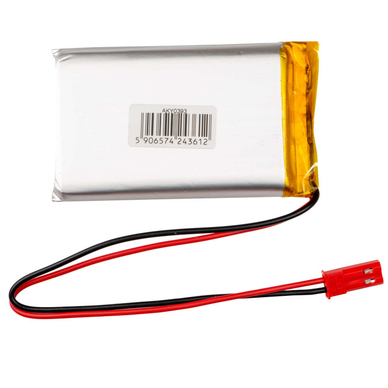 Akyga AKY0393 LP903759 Li-Po Battery 3.7 V 2200 mAh with PCM, JST 2.54 mm 2-pin Connector, 150 mm Leads