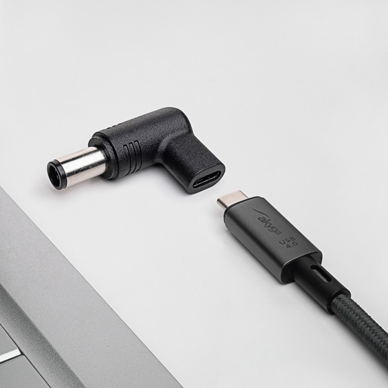 Akyga AK-ND-C07 USB-C to DC 7.4 x 5.0 mm + Pin Laptop Charging Adapter, 18.5-20 V, 100 W, for HP