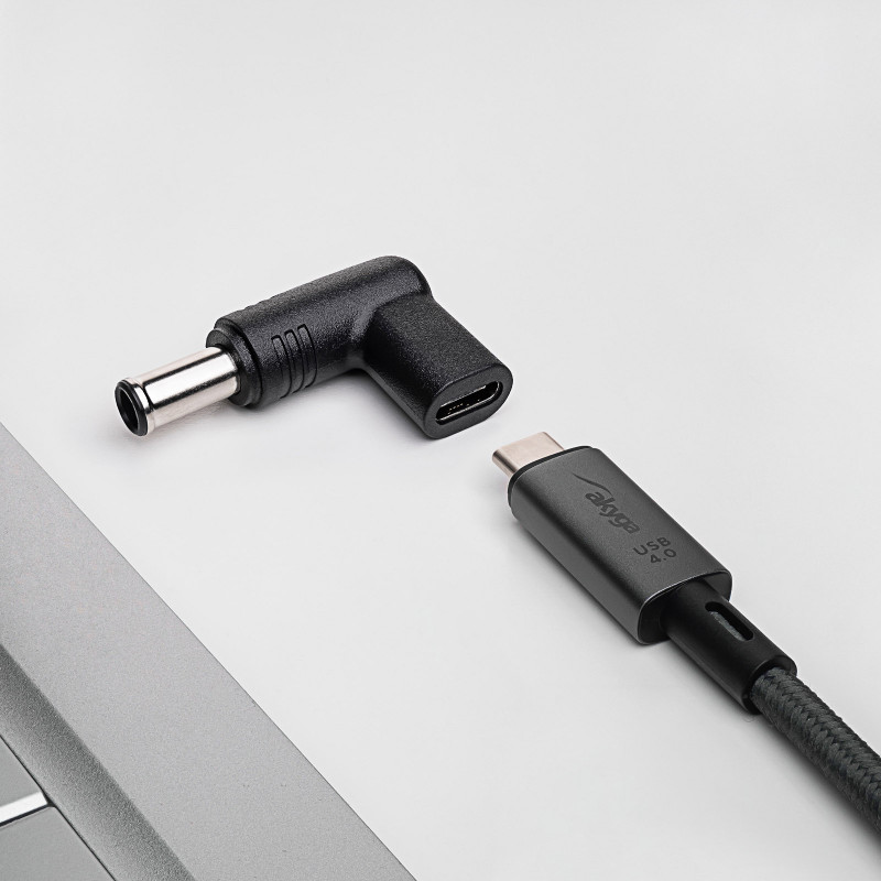 Akyga AK-ND-C14 USB-C to DC 6.5 x 4.4 mm + Pin Laptop Charging Adapter, 18.5-20 V, 100 W