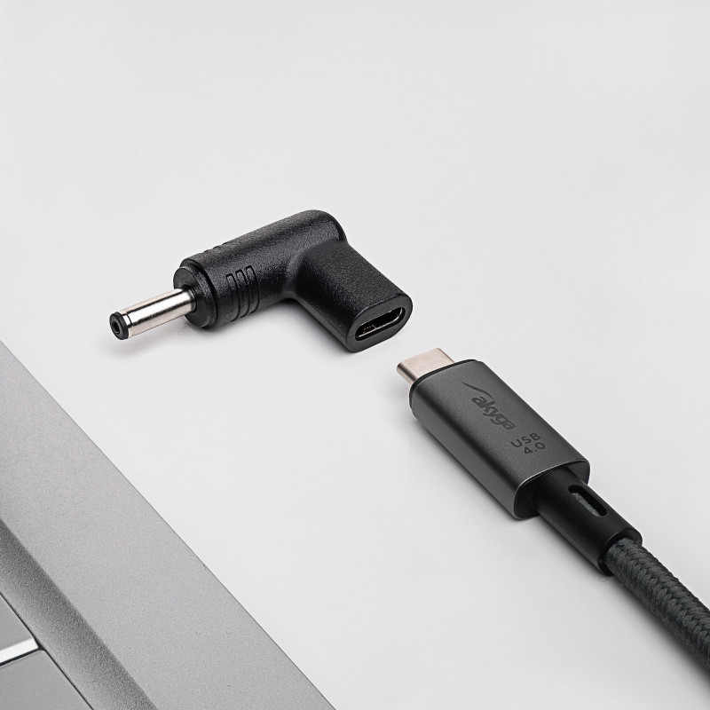 Akyga AK-ND-C15 USB-C to DC 4.0 x 1.3 mm Laptop Charging Adapter, 18.5-20 V, 100 W