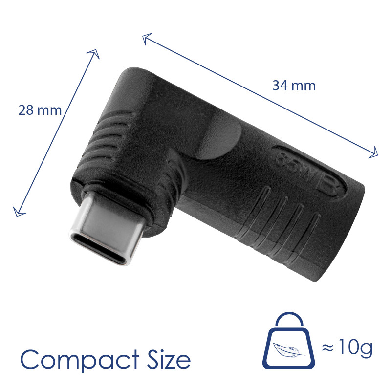 Akyga AK-ND-D15 DC 2.5 x 0.7 mm to USB-C PD Adapter for Laptop Chargers, 65 W