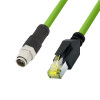 LogiLink CQM035S Industrial Patch Cable, Cat.6A, PUR, M12 X-coded to RJ45, 1 m