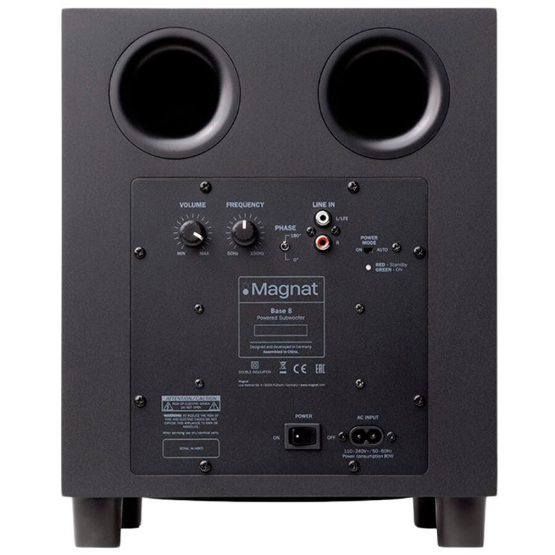 Magnat Base 8 Active Subwoofer, Black