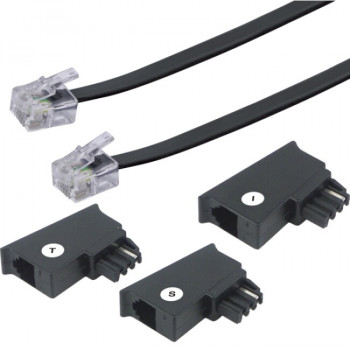 Schwaiger TAL6306533 Telephone Connection Cable, universal, 6 m, RJ-11, black