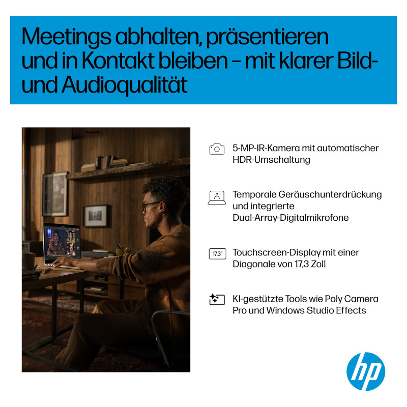 HP OmniBook 7 17-dc0675ng Notebook, Intel Core Ultra 7 256V, 32 GB RAM, 1 TB SSD, Windows 11 Pro, German keyboard