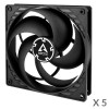 Arctic P14 Value Pack 140 mm Case Fans (5 pcs), black
