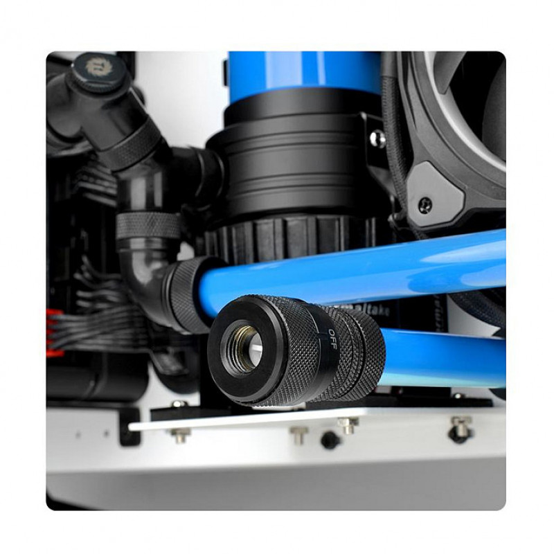 Thermaltake Pacific drain valve for DIY liquid cooling systems, black (CL-W087-CU00BL-A)