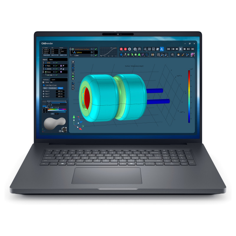 Dell Pro Max 18 Plus MB18250 laptop, 18-inch, Intel Core Ultra 7 265HX, 32 GB RAM, 1 TB SSD, NVIDIA RTX PRO 2000, Windows 11 Pro
