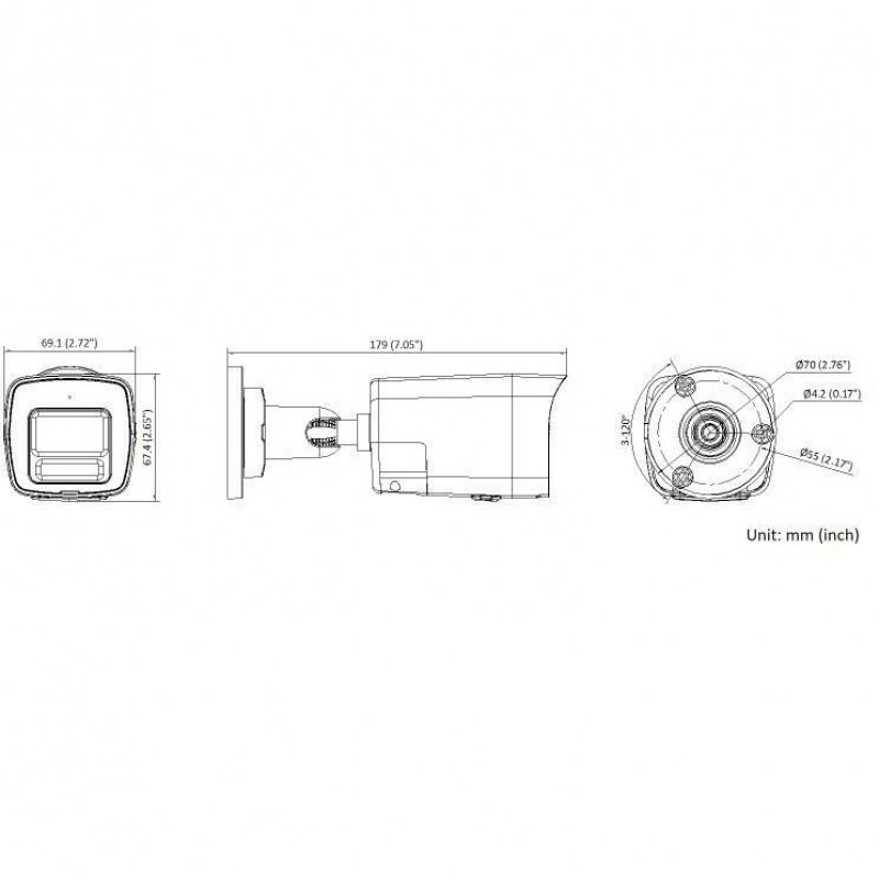 Miton NT-IP108CA-DL IP camera, 8 MP 4K, 2.8 mm lens, IR and white light, IP67, PoE