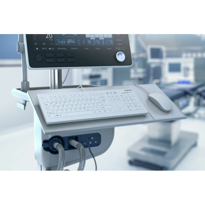 Cherry Contour Active Key AK-C8112-U1-W/EU medical keyboard, corded, EU layout, white