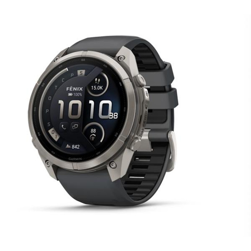 Garmin Fenix 9 Pro inReach smartwatch, 51 mm, titanium case, graphite/black silicone band