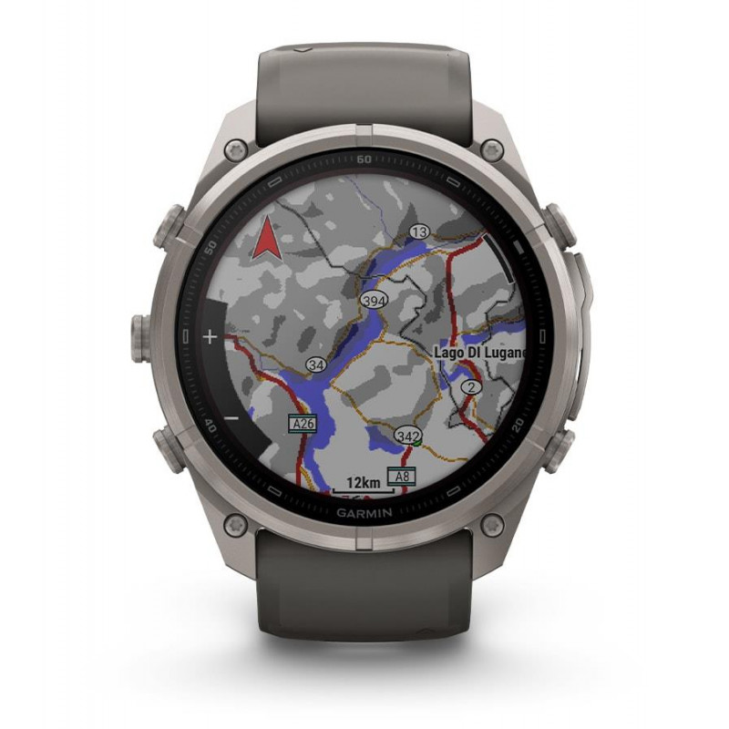 Garmin Fenix 9 Pro inReach smartwatch, 51 mm, titanium case, graphite/black silicone band