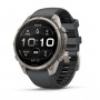Garmin Fenix 9 Pro smartwatch, 47 mm, titanium case, graphite/black silicone band
