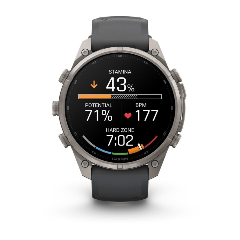 Garmin Fenix 9 Pro smartwatch, 47 mm, titanium case, graphite/black silicone band