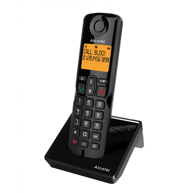 Alcatel S280 EWE DECT cordless telephone with hands-free function, black