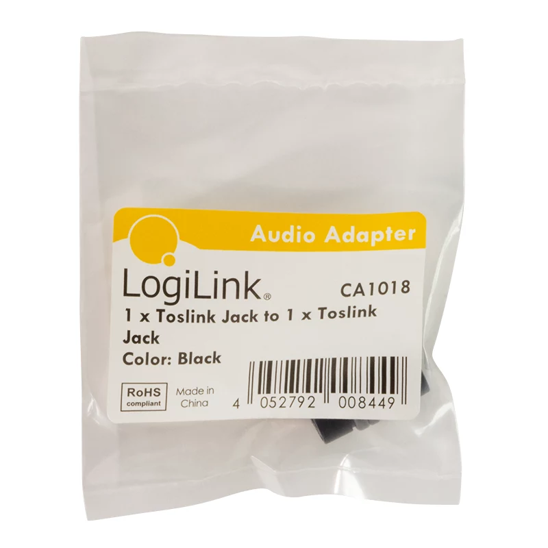 LogiLink CA1018 Toslink audio adapter, Toslink female to female, black