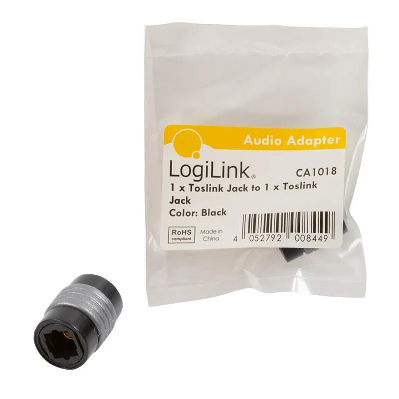 LogiLink CA1018 Toslink audio adapter, Toslink female to female, black