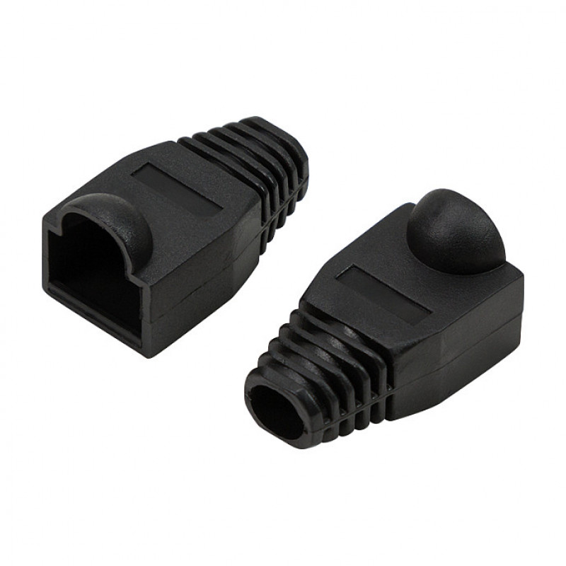 LogiLink MP0064 RJ45 plug cable boot 6.5 mm, black, CAT6A (50 pcs)